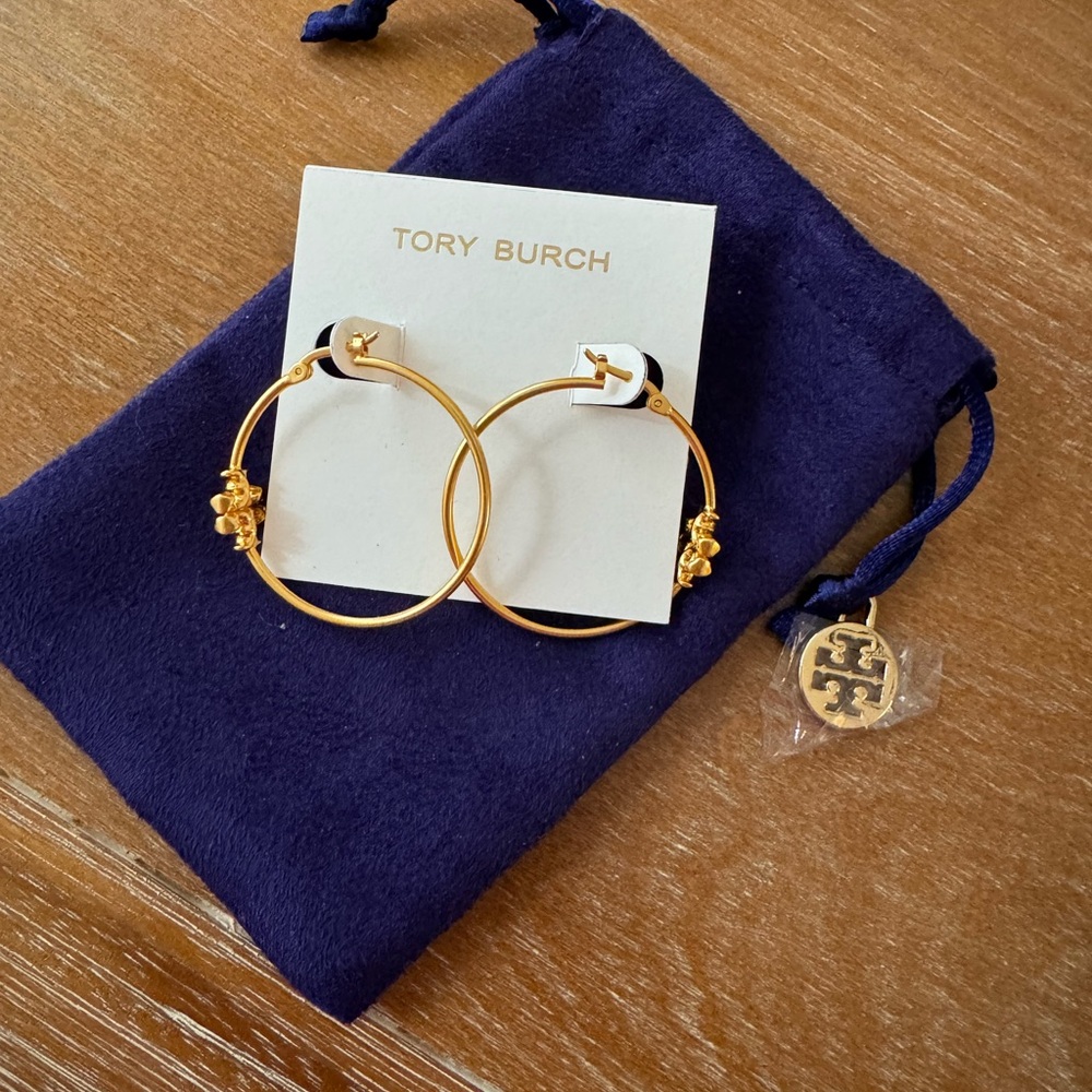 NEW Tory Burch Gold Hoop Earrings